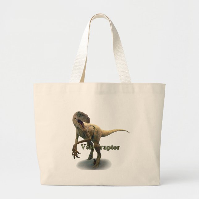Bolso De Tela Gigante Velociraptor (Frente)