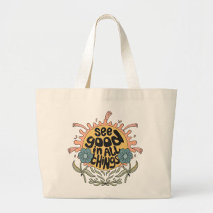 Bolso De Tela Gigante Ver Bien en todas las cosas Gráfico hippie
