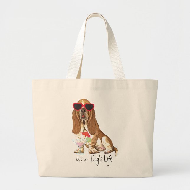 Bolso De Tela Gigante Verano Basset Hound (Frente)