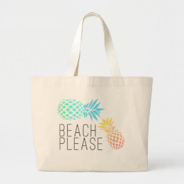 Bolso De Tela Gigante verano de moda "playa por favor", piña colorida