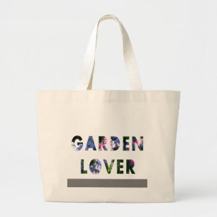 Bolso De Tela Gigante Verde azul del rosa floral del texto del amante