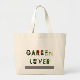 Bolso De Tela Gigante Verde blanco rojo del texto floral del amante del