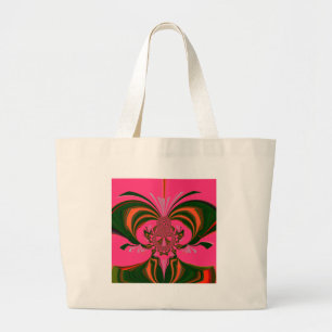 Bolso De Tela Gigante Verde dorado rojo rosado