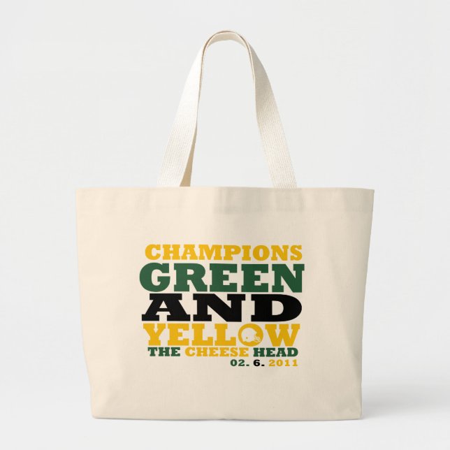 Bolso De Tela Gigante Verde y amarillo (cabeza del queso) (Frente)
