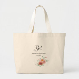 Bolso De Tela Gigante Verso de la Biblia floral