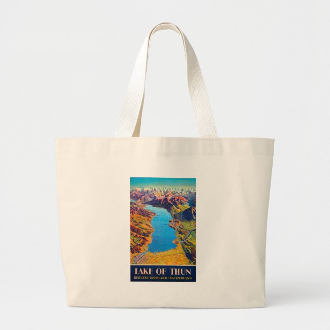 Bolso De Tela Gigante Viaje al lago de Thun Suiza (Frente)