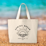 Bolso De Tela Gigante Viaje de Novia de verano de vacaciones de primaver<br><div class="desc">¡Acepte el minimalismo de la moda de las vacaciones de primavera con este tote personalizado celebrando la escapada de su chica! Lleve los eslóganes turísticos y ostente el sofisticado espíritu de su equipo con un elegante y moderno logo con su destino elegido. Cada mirada susurra, "El descanso de primavera se...</div>