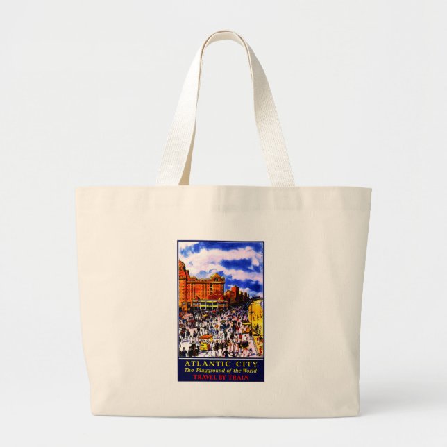 Bolso De Tela Gigante Viaje en tren de la Ciudad Atlántica (Frente)