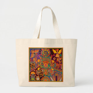Bolso De Tela Gigante Viaje tribal maya mexicano de Boho del arte de