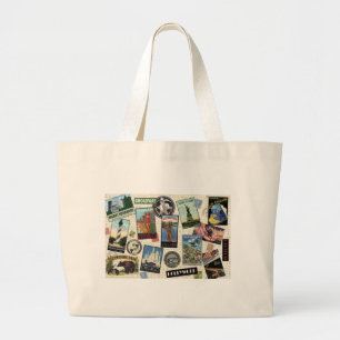 Bolso De Tela Gigante viaje vintage moderno Estados Unidos