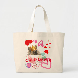 Bolso De Tela Gigante Viajes de verano de moda en California King Dog Lo