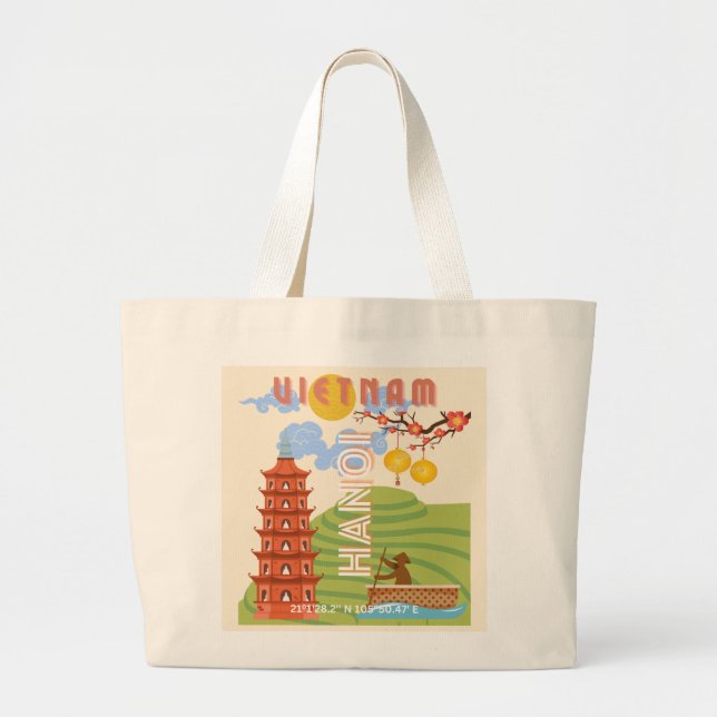 Bolso De Tela Gigante Viajes de Vietnam (Frente)