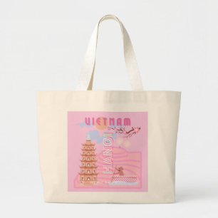 Bolso De Tela Gigante Viajes de Vietnam, rosa