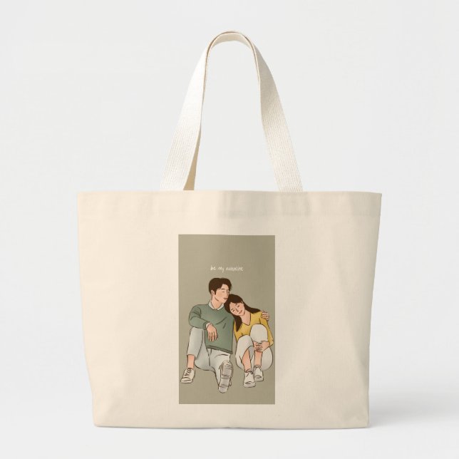 Bolso De Tela Gigante "Vibes románticas: San Valentín perfecto (Frente)