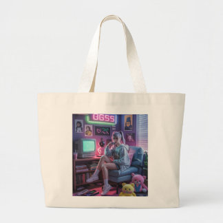 Bolso De Tela Gigante Vibraciones de Chica Gamer Y2K – Estética Retro Te