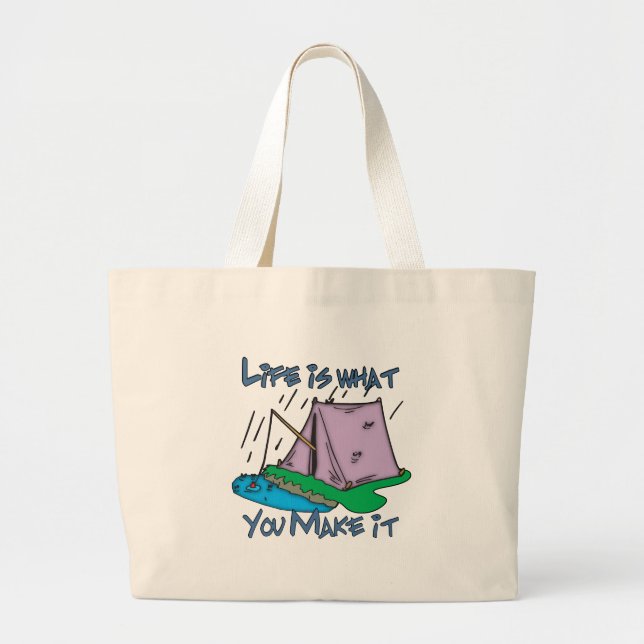 Bolso De Tela Gigante Vida de campamento (Frente)