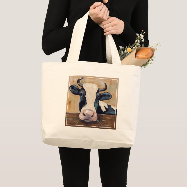 Bolso De Tela Gigante Vida de granja - Gunther the Cow (Anverso (producto))