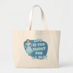 Bolso De Tela Gigante Vida Divertida Retro Es Demasiado Corta Anti Basur