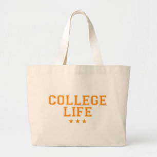 Bolso De Tela Gigante Vida en la universidad - Naranja