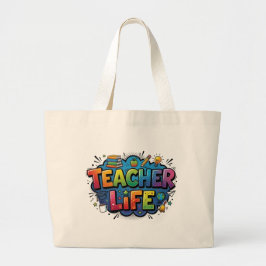 Bolso De Tela Gigante Vida Personalizada de Profesor en Estilo de Cómic 