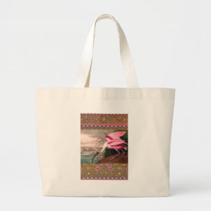 Bolso De Tela Gigante Vida silvestre de los pájaros roseados Spoonbill A