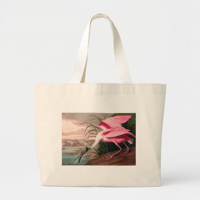 Bolso De Tela Gigante Vida silvestre de los pájaros roseados Spoonbill A (Frente)