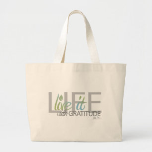 Bolso De Tela Gigante VIDA viva él con gratitud