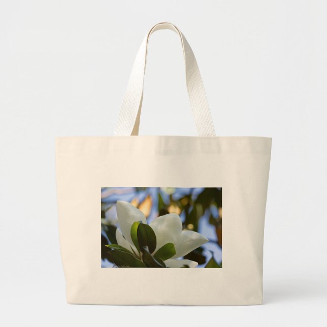 Bolso De Tela Gigante Vidrio manchado Sky Southern Magnolia Regalos (Frente)