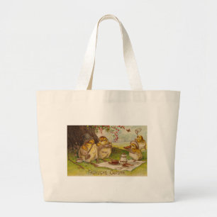 Bolso De Tela Gigante Vieja tarjeta alemana de Pascua