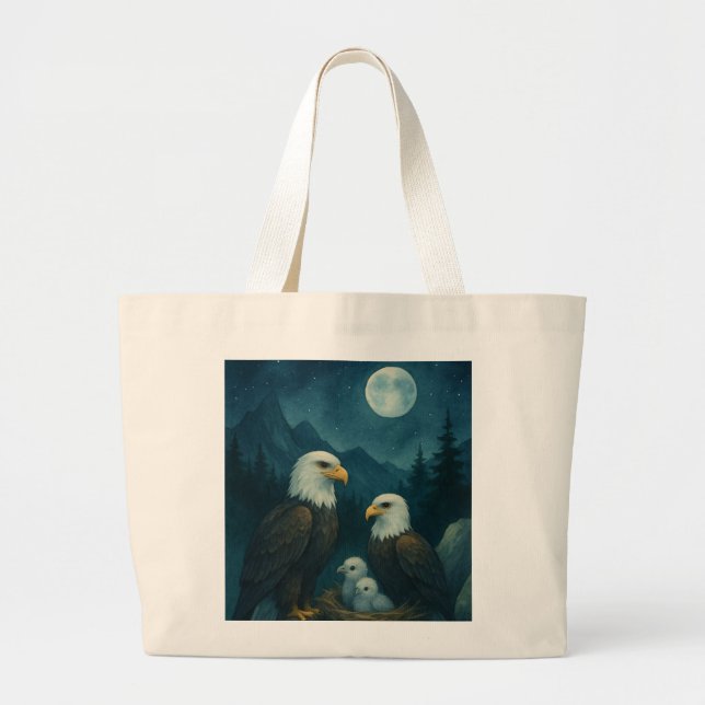 Bolso De Tela Gigante Vigilancia nocturna - Familia Águila bajo las estr (Frente)