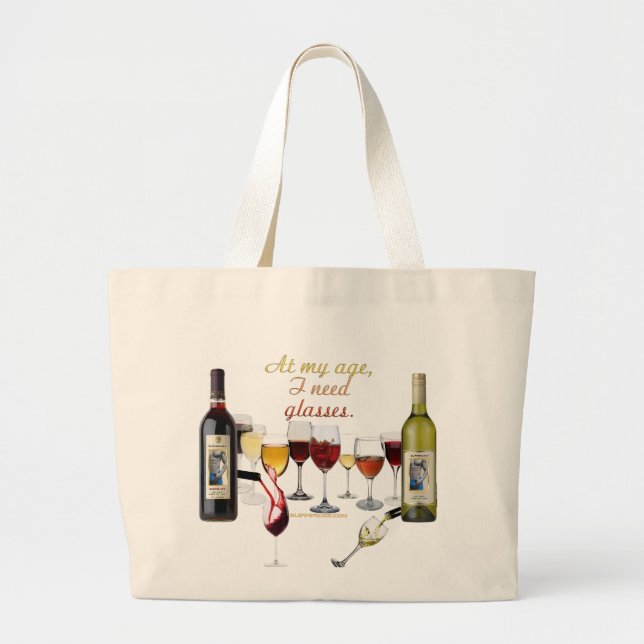 Bolso De Tela Gigante Vino de SlipperyJoe's Wine Glasses vino fermentado (Frente)