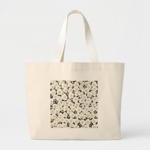 Bolso De Tela Gigante Vintage 1902 Japonés Floral: Flor Blanca Negra