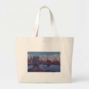 Bolso De Tela Gigante Vintage Brooklyn Bridge