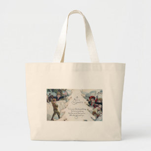 Bolso De Tela Gigante Vintage Christmas