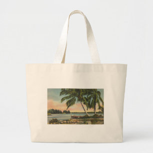 Bolso De Tela Gigante Vintage Coconut Palmas Breeze Tropical Sunset