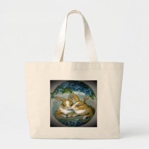 Bolso De Tela Gigante Vintage Easter Bunnies Textured Image, ZSSG