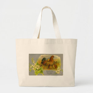 Bolso De Tela Gigante Vintage Easter Hen