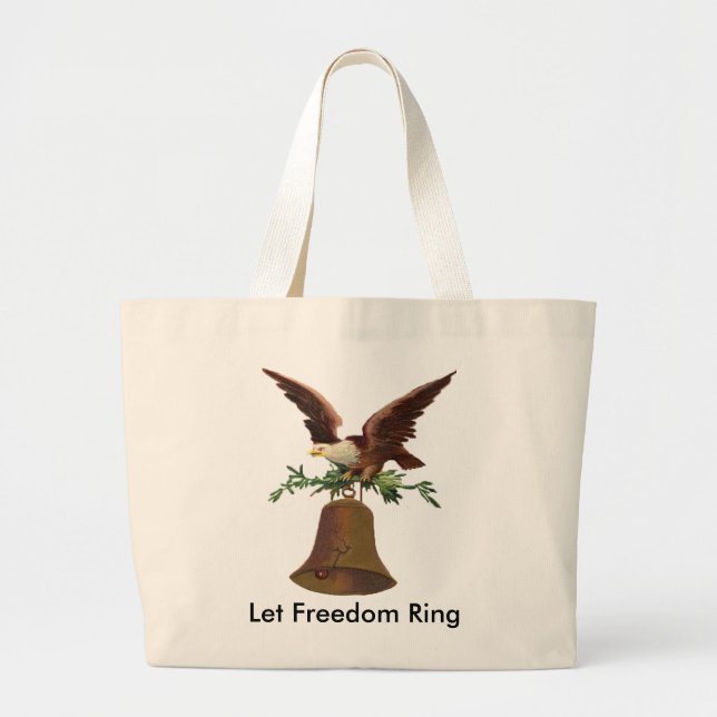 Bolso De Tela Gigante Vintage Let Freedom Ring (Frente)