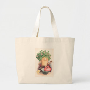 Bolso De Tela Gigante Vintage Shamrock Heart and Key St Patrick's Day