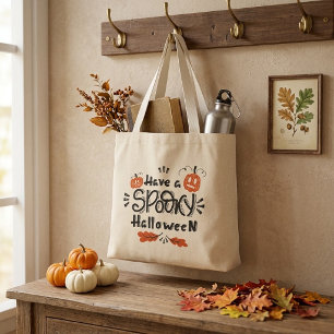 Bolso De Tela Gigante Vintage Ten un Halloween Espeluznante 