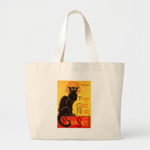 Bolso De Tela Gigante Vintage Tournee de Chat Noir Gato Negro