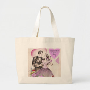 Bolso De Tela Gigante Vintage Valentine Couple
