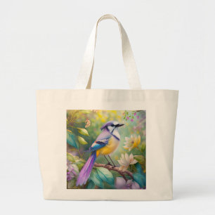 Bolso De Tela Gigante Violet Tufted Jay Fantasy Bird
