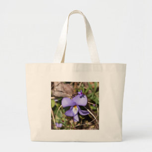 Bolso De Tela Gigante Violeta de pies-pájaros con Bluets