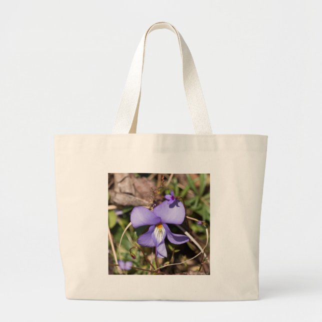 Bolso De Tela Gigante Violeta de pies-pájaros con Bluets (Frente)