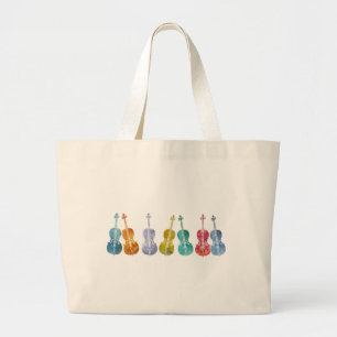 Bolso De Tela Gigante Violoncelos multicolores
