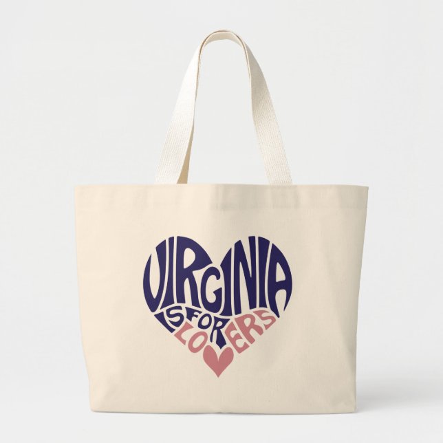 Bolso De Tela Gigante Virginia is for lovers Heart (Frente)
