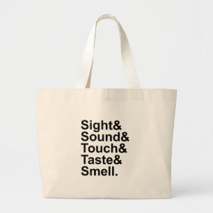 Bolso De Tela Gigante Vista Sonido Tacto Gusto Olfato   Cinco Sentidos