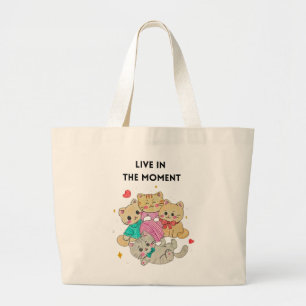Bolso De Tela Gigante "Vive el momento"