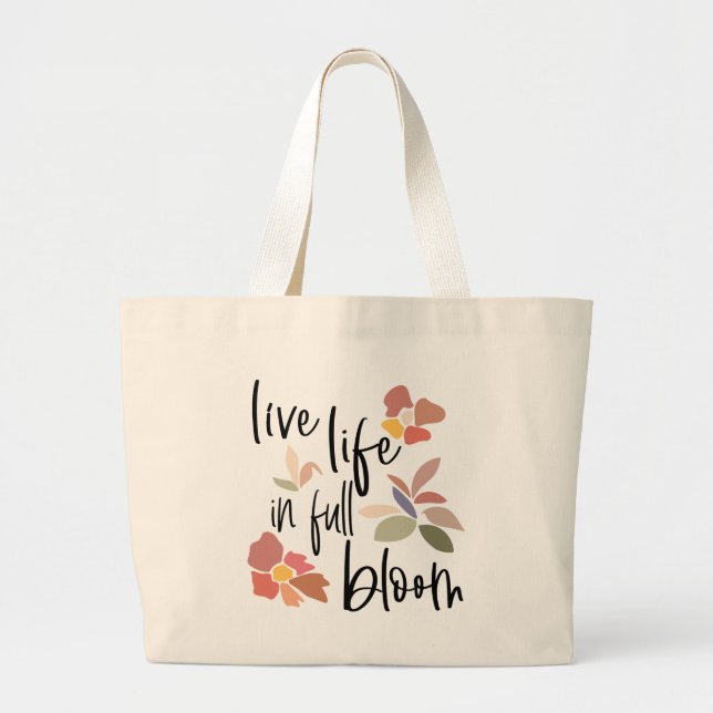 Bolso De Tela Gigante Vivir La Vida En Pleno Bloom Siente Buena Cita (Frente)